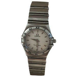 Omega constellation silver steel watch