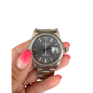 Rolex oyster perpetual 34mm silver steel watch