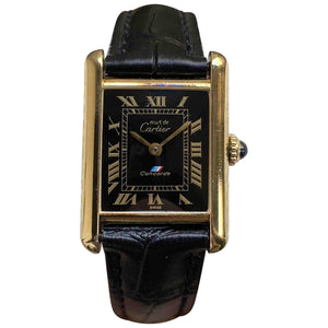 Cartier tank louis cartier gold silver gilt watch