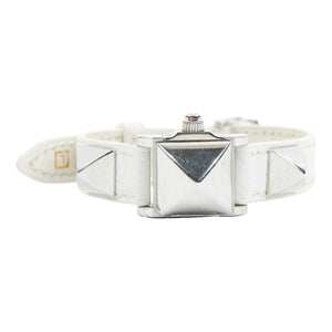 Hermès médor white steel watch