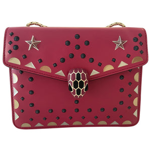 Bvlgari serpenti pink leather handbag