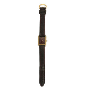 Cartier tank must burgundy silver gilt watch