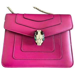 Bvlgari serpenti pink leather handbag