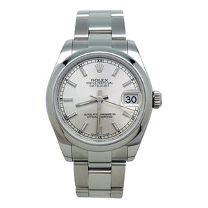 Rolex oyster perpetual 34mm silver steel watch