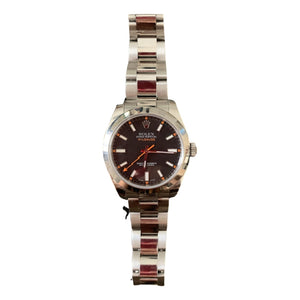 Rolex milgauss black steel watch