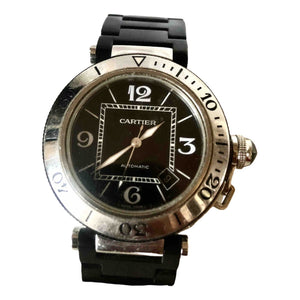 Cartier pasha seatimer silver steel watch