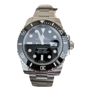 Rolex submariner black steel watch