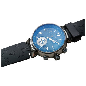 Louis Vuitton tambour chronographe black steel watch