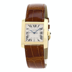 Cartier tank française brown yellow gold watch
