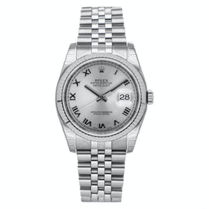 Rolex datejust 36mm grey gold and steel watch