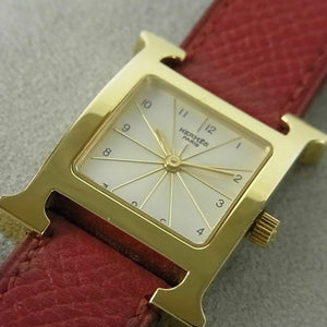 Hermès heure h  gold plated watch