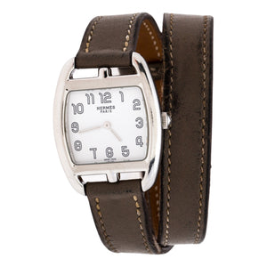 Hermès cape cod brown steel watch