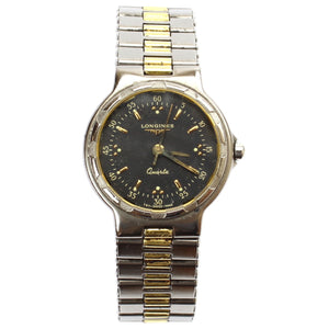Longines conquest  black steel watch