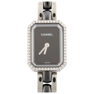Chanel première black steel watch