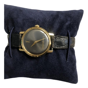 Saint Laurent black gold plated watch