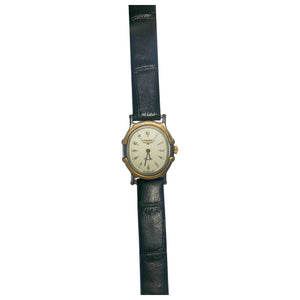 Longines white steel watch