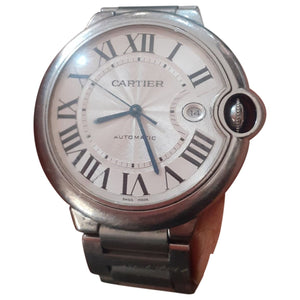 Cartier ballon bleu metallic steel watch