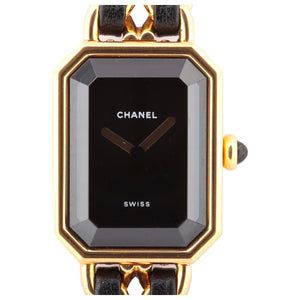Chanel première black gold plated watch