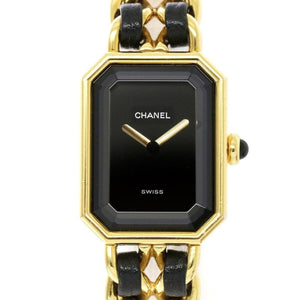 Chanel première black gold plated watch