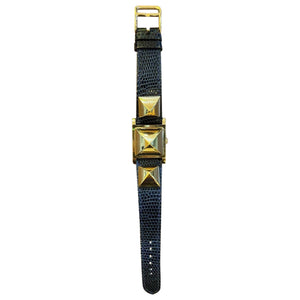 Hermès médor blue gold plated watch