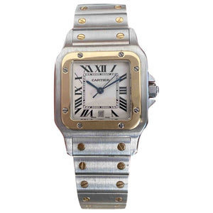 Cartier santos galbée gold gold and steel watch