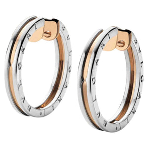 Bvlgari b.zero1 silver gold and steel earrings