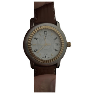 Yves Saint Laurent brown steel watch