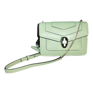 Bvlgari serpenti green leather handbag