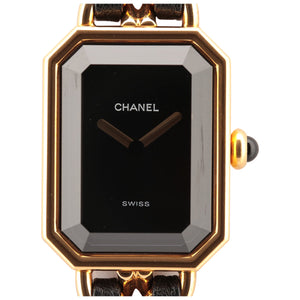 Chanel première black gold plated watch
