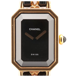 Chanel première black gold plated watch