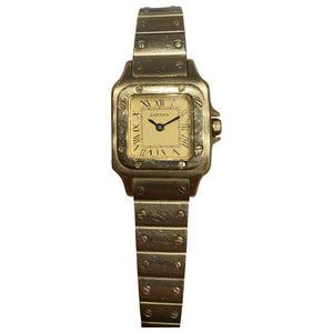Cartier santos galbée silver steel watch