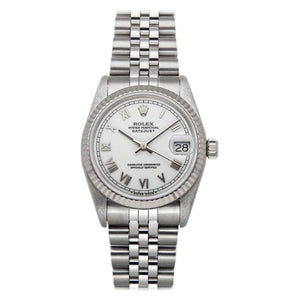 Rolex datejust 31mm white gold and steel watch