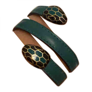 Bvlgari serpenti green leather bracelets