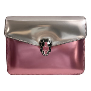 Bvlgari serpenti pink leather handbag
