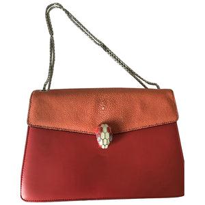 Bvlgari serpenti orange stingray handbag