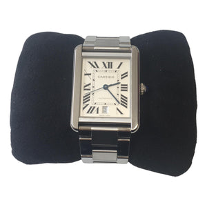 Cartier tank solo silver steel watch