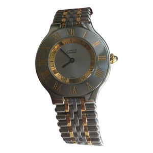 Cartier must 21 silver gold plated watch