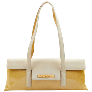 Bvlgari beige patent leather handbag