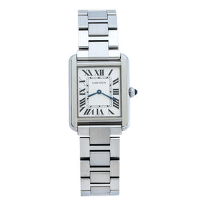 Cartier tank solo silver steel watch