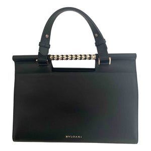 Bvlgari serpenti black leather handbag