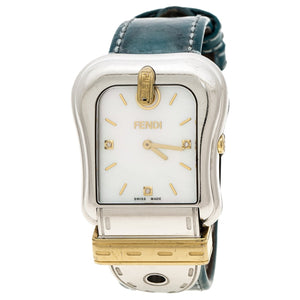 Fendi white gold plated watch