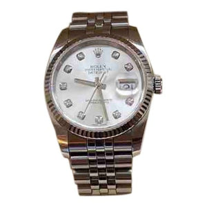 Rolex datejust 36mm silver steel watch