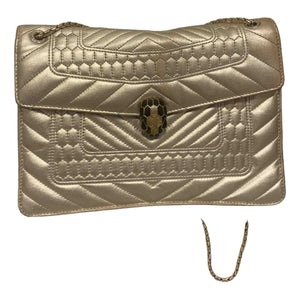 Bvlgari serpenti gold leather handbag