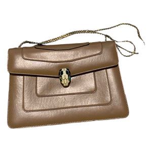Bvlgari serpenti beige leather handbag