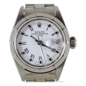 Rolex lady oyster perpetual 26mm white steel watch