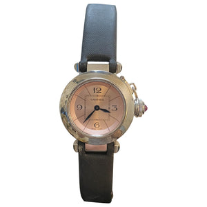 Cartier pasha pink steel watch