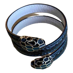 Bvlgari serpenti black leather bracelets
