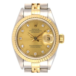 Rolex lady datejust 26mm gold gold and steel watch