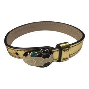 Bvlgari serpenti gold patent leather bracelets