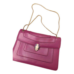 Bvlgari serpenti pink leather handbag
